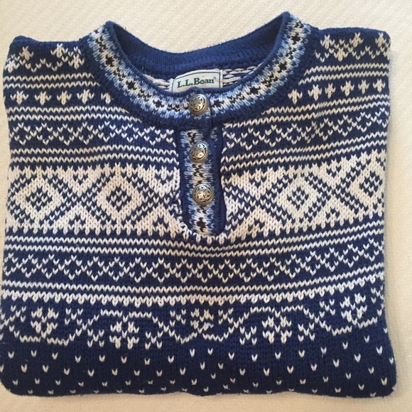 LLBean Knit Cotton Sweater size L - Picture 4 of 5